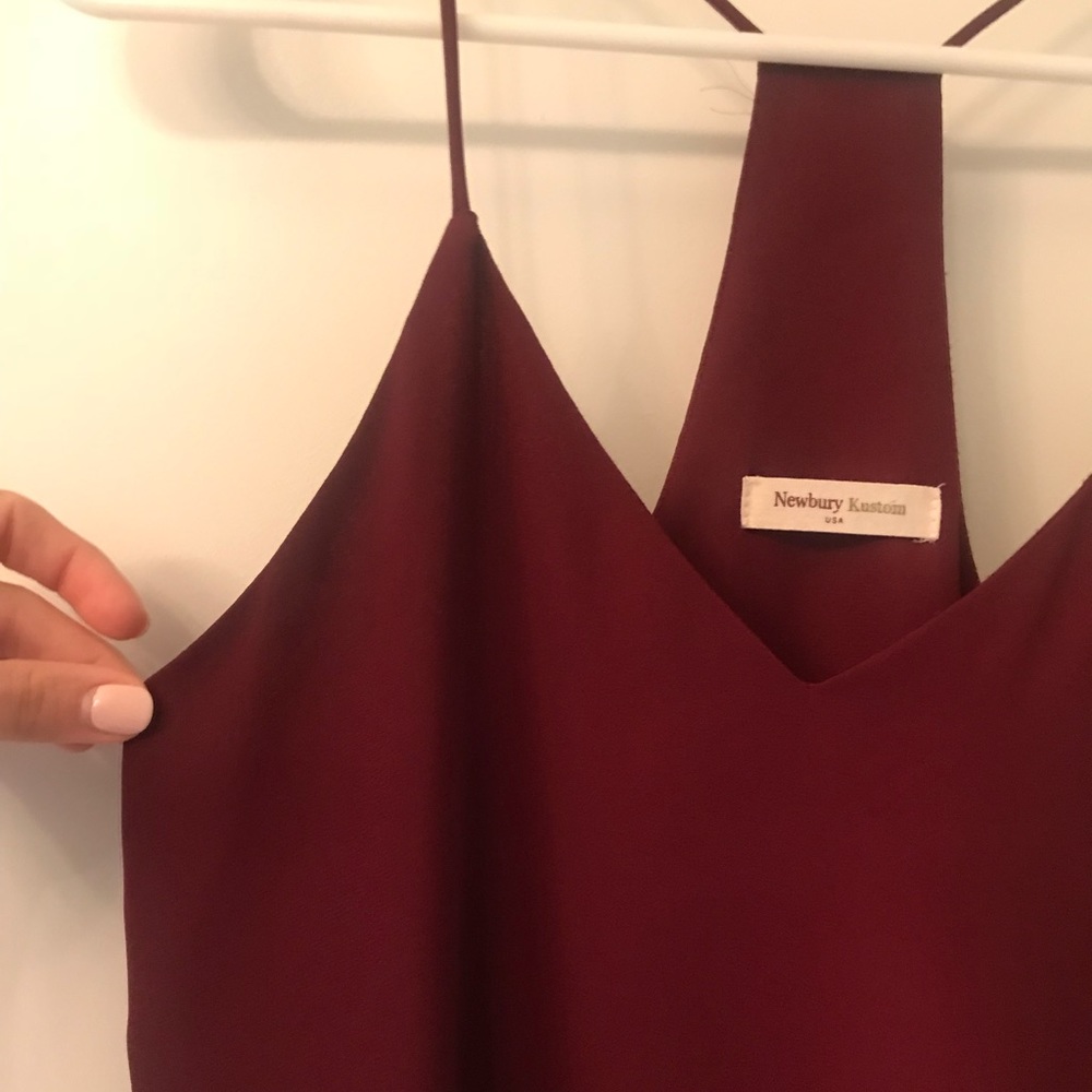 ❌SOLD S Bevello garnet polyester racerback tank